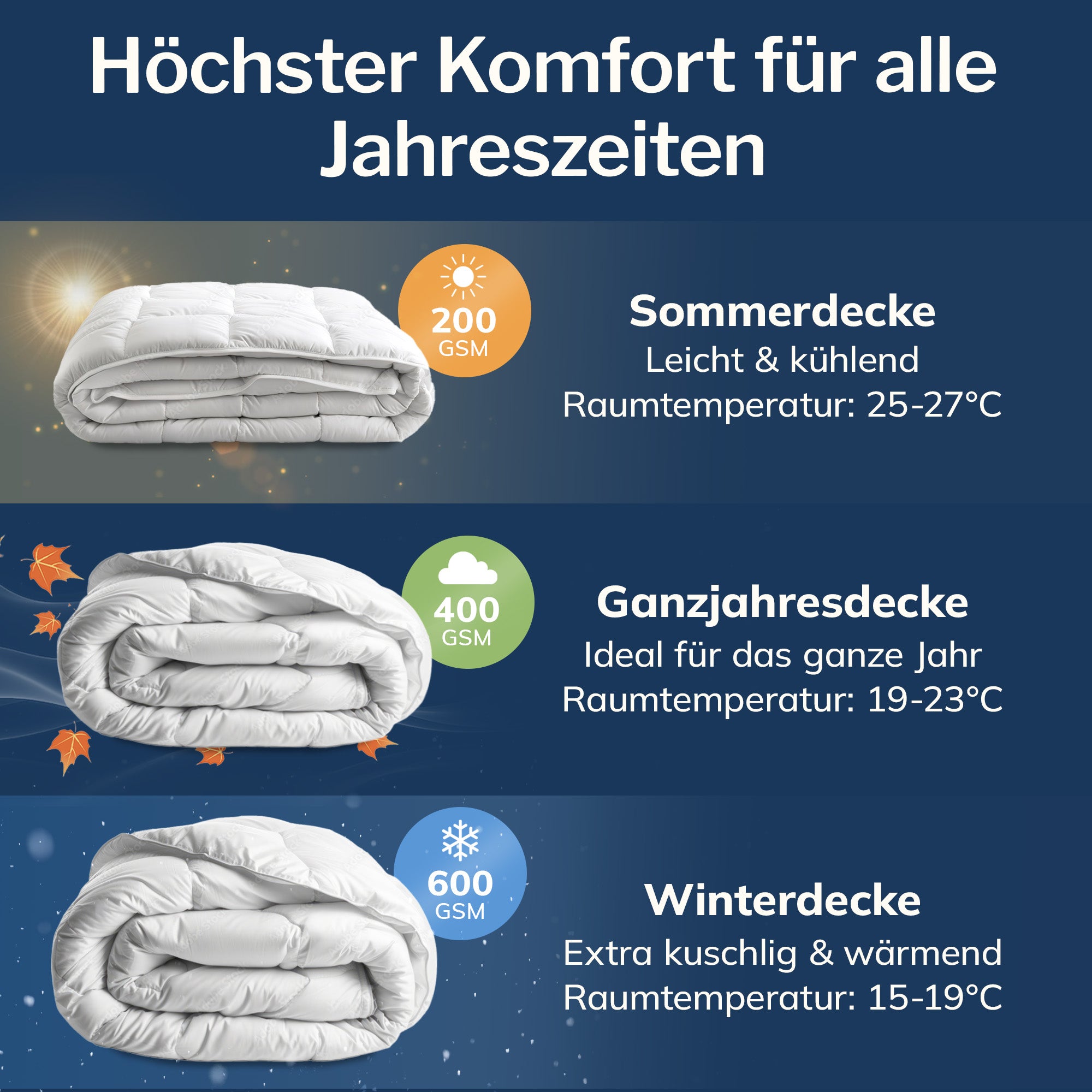 Daunen Bettdecke mit Federn