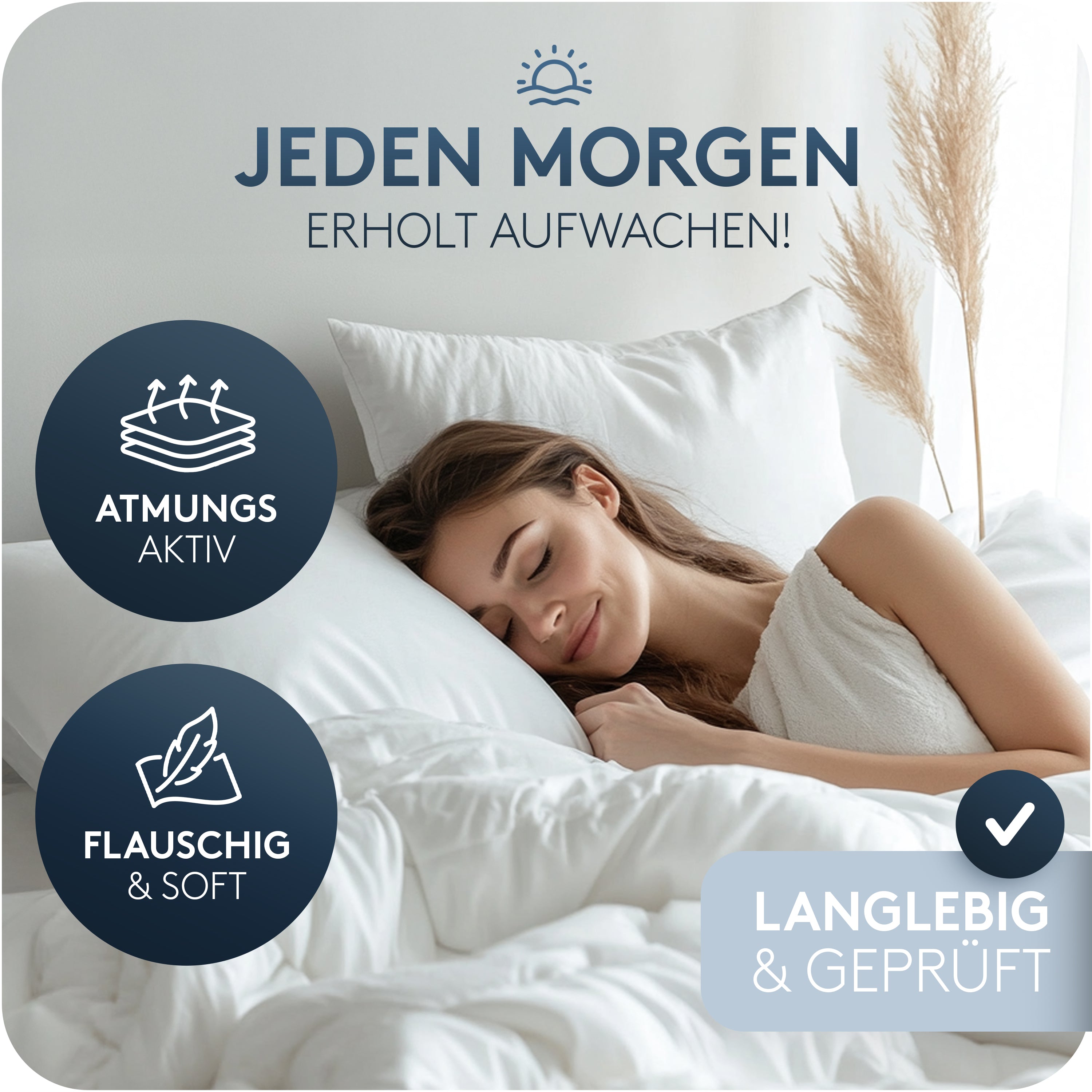 3-Kammern Daunenkissen