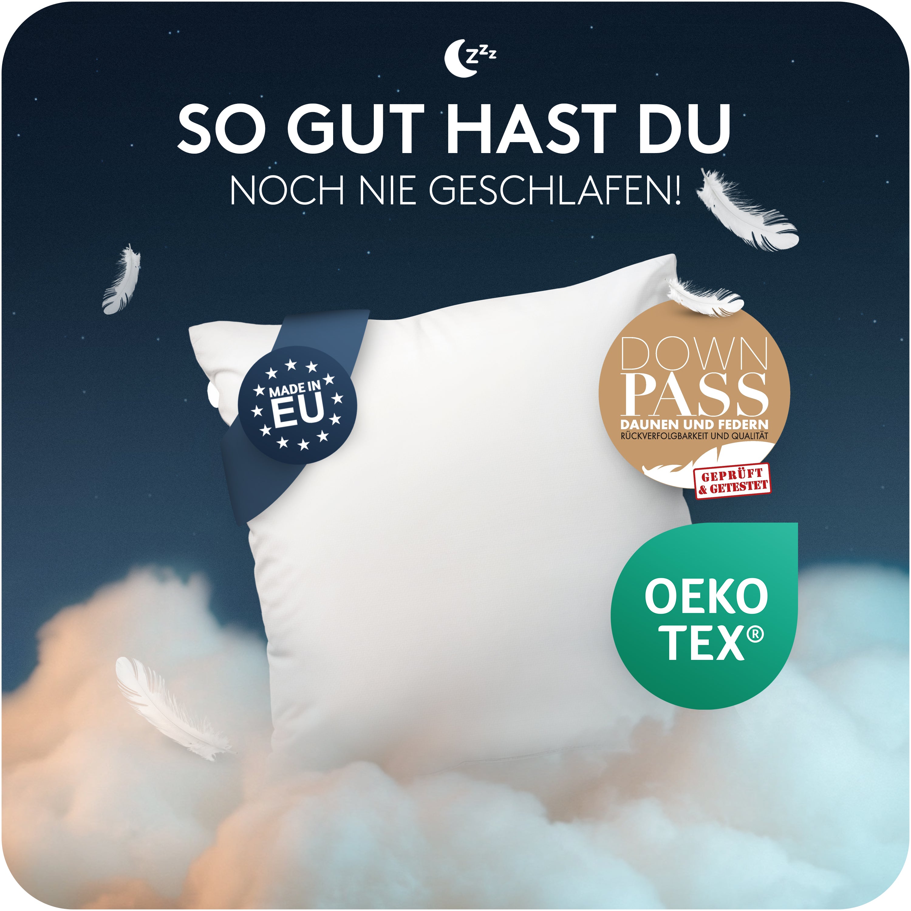 3-Kammern Daunenkissen