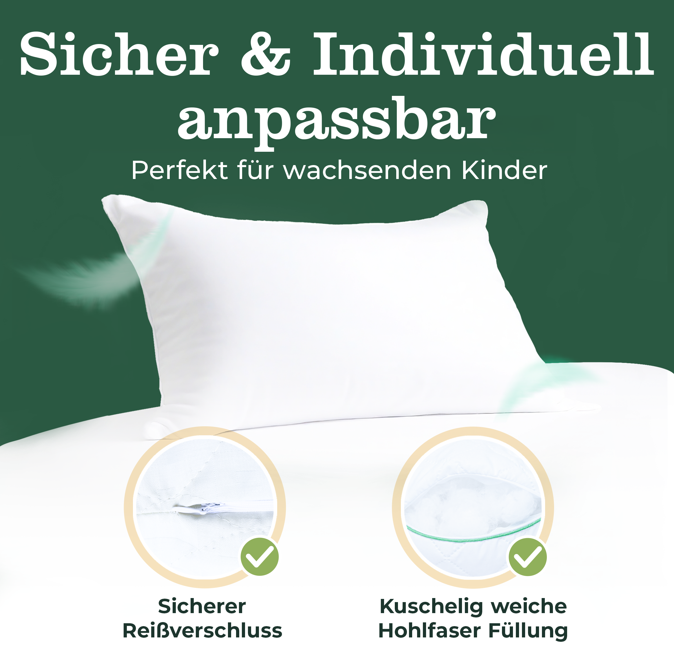 Kinder Kopfkissen ab 2 Jahren | Aus Baumwolle